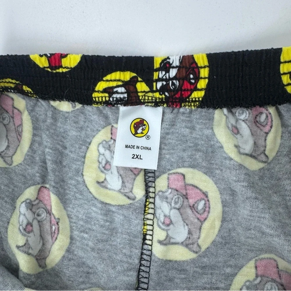 Buc-ee's Mens Beaver Logo Print Knit Boxer Shorts Black Yellow‎ 2XL Button Fly